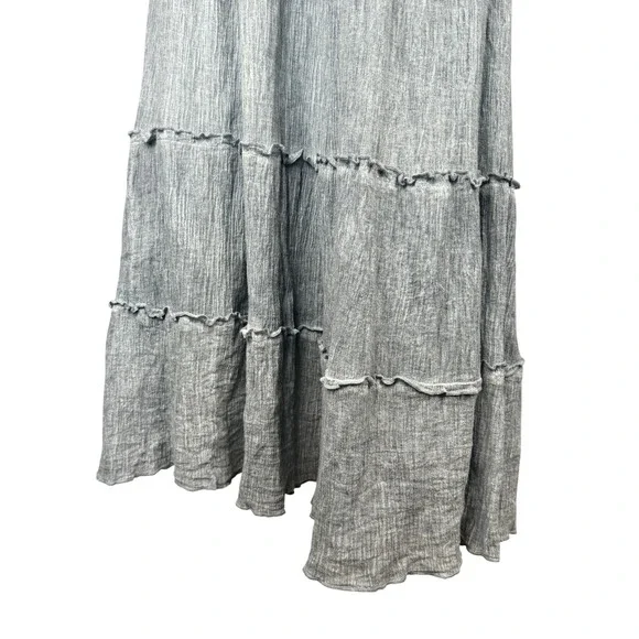 The Pyramid Collection XL Maxi Dress Blue Grey Ruffle Tiered Sleeveless‎ Lined - Picture 11 of 14